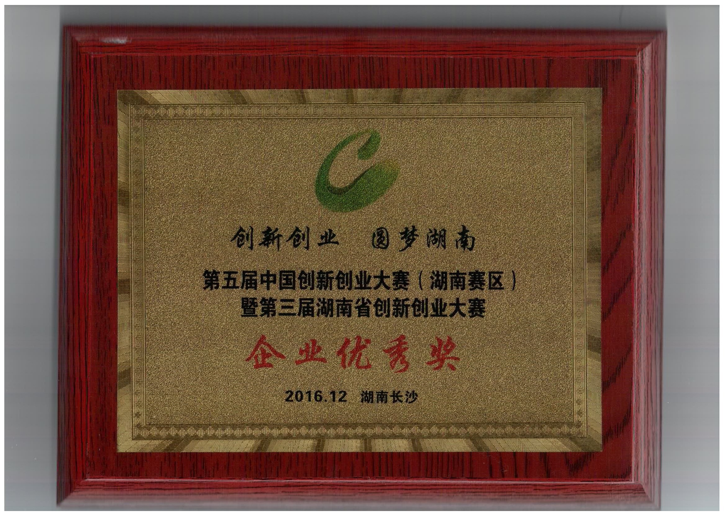 湖南省創(chuàng)新創(chuàng)業(yè)大賽企業(yè)優(yōu)秀獎(jiǎng)